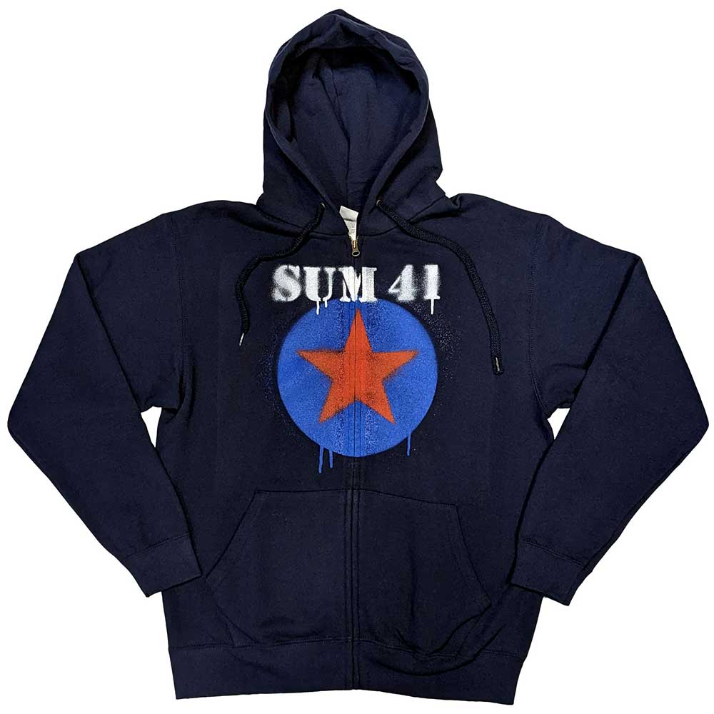 Sum 41 Unisex Zipped Hoodie: Star Logo