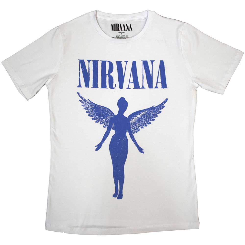 Nirvana Ladies T-Shirt: Angelic Blue Mono