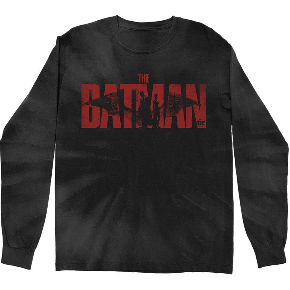 DC Comics Unisex Long Sleeve T-Shirt: The Batman Logo (Wash Collection)