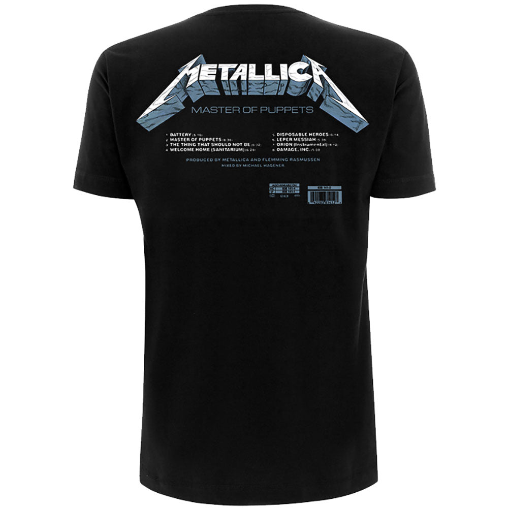 Metallica Unisex T-Shirt: Master of Puppets Tracks (Back Print)