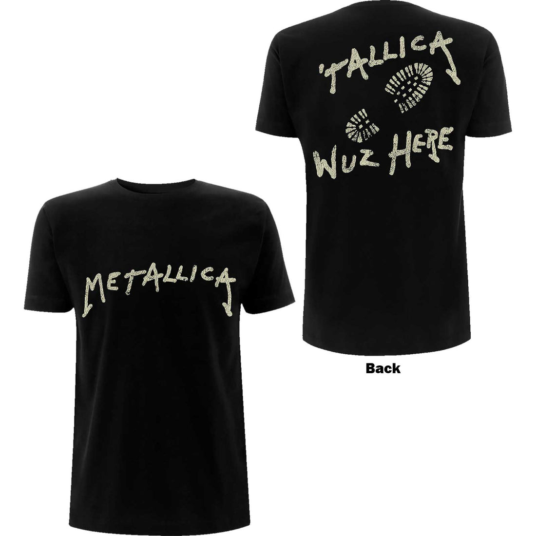 Metallica Unisex T-Shirt: Wuz Here (Back Print)