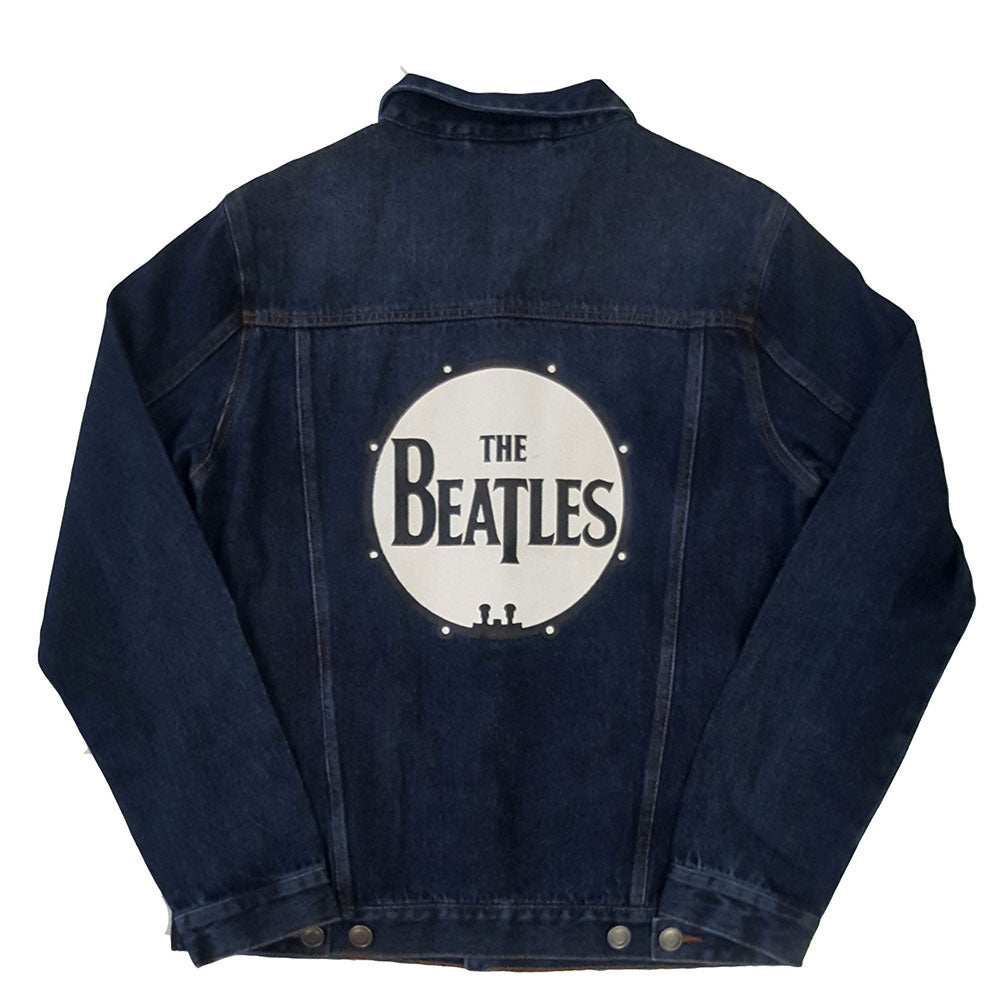The Beatles Unisex Denim Jacket: Drum Logo (Back Print)