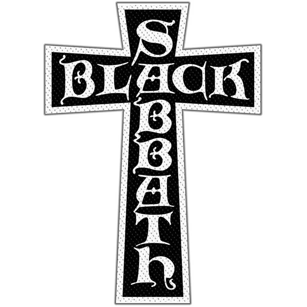 Black Sabbath Standard Woven Patch: Cross Logo Cut Out