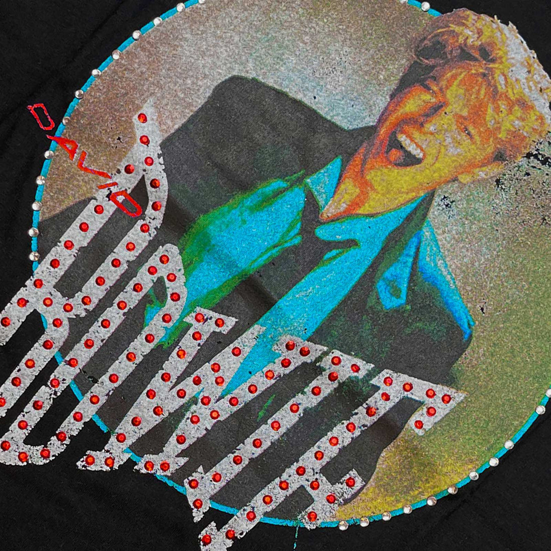 David Bowie Unisex Embellished T-Shirt: Vintage '83 (Diamante)