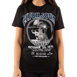Elton John Unisex Embellished T-Shirt: In Concert (Diamante)