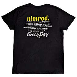 Green Day Unisex T-Shirt: Nimrod Tracklist (Back Print)