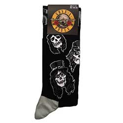 Guns N' Roses Unisex Ankle Socks: Skulls Band Monochrome (UK Size 7 - 11)