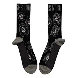 Guns N' Roses Unisex Ankle Socks: Skulls Band Monochrome (UK Size 7 - 11)