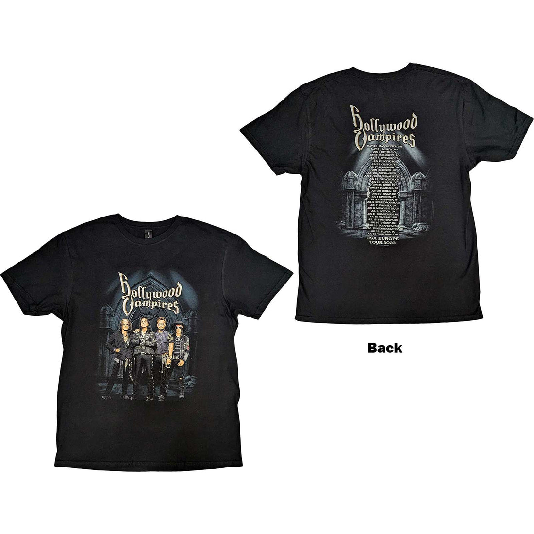 Hollywood Vampires Unisex T-Shirt: Graveyard (Back Print)