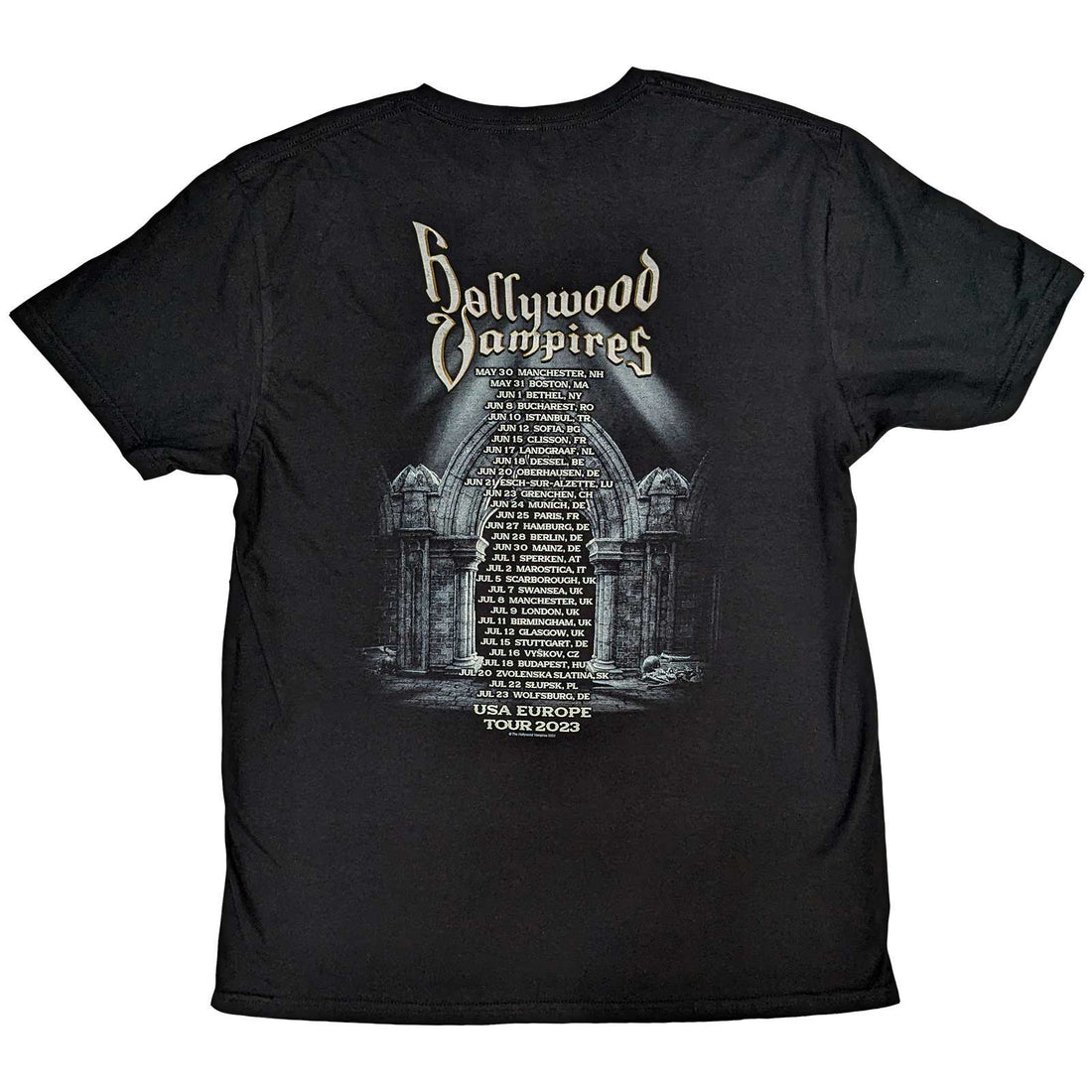 Hollywood Vampires Unisex T-Shirt: Graveyard (Back Print)