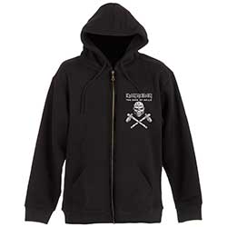 Iron Maiden Unisex Zipped Hoodie: Eddie Axe (Back Print)