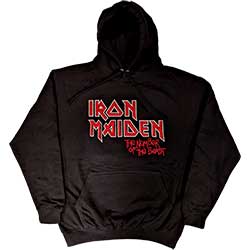 Iron Maiden Unisex Pullover Hoodie: Number Of The Beast Vintage Logo Faded Edge Album (Back Print)
