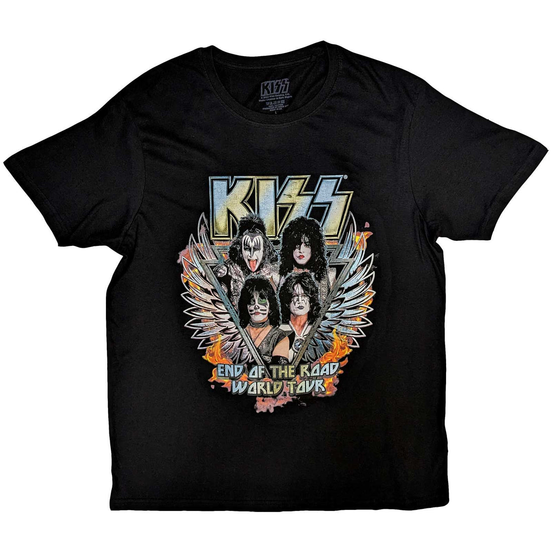 KISS Unisex T-Shirt: End Of The Road Wings (Back Print)