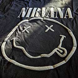 Nirvana Unisex Hi-Build T-Shirt: Black Smiley