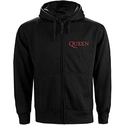 Queen Ladies Zipped Hoodie: Classic Crest (Back Print)