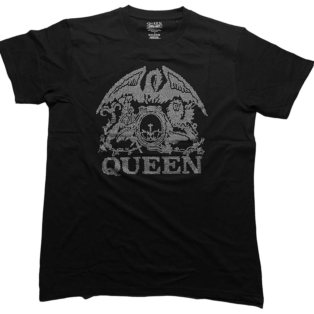 Queen Unisex Embellished T-Shirt: Crest (Diamante)