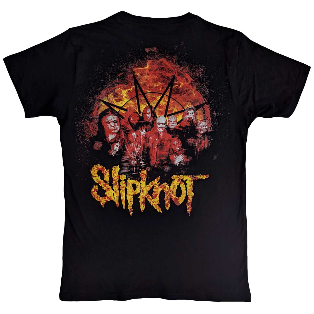 Slipknot Unisex T-Shirt: The End So Far Flame Logo (Back Print)