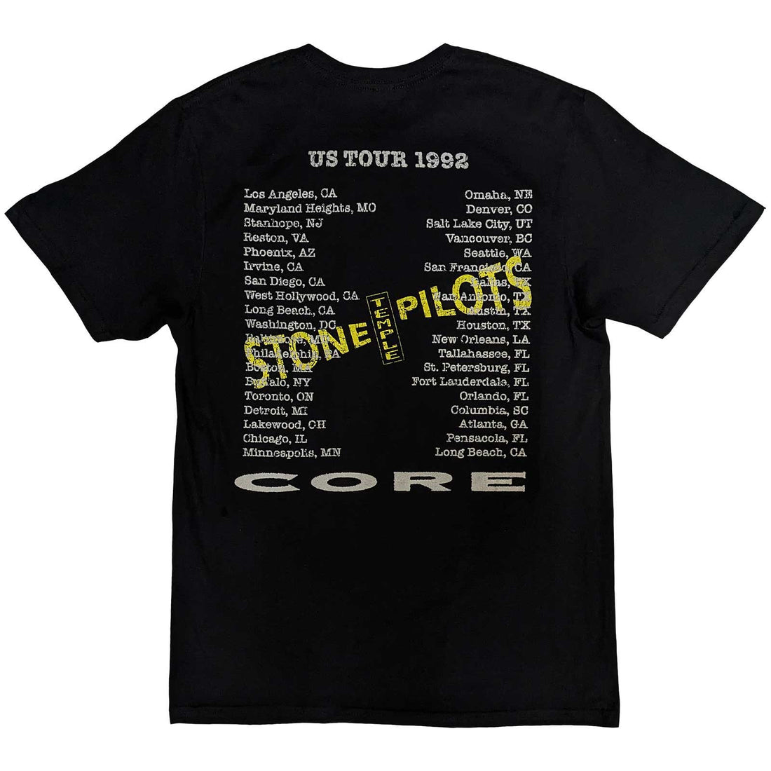 Stone Temple Pilots Unisex T-Shirt: Core US Tour '92 (Back Print)