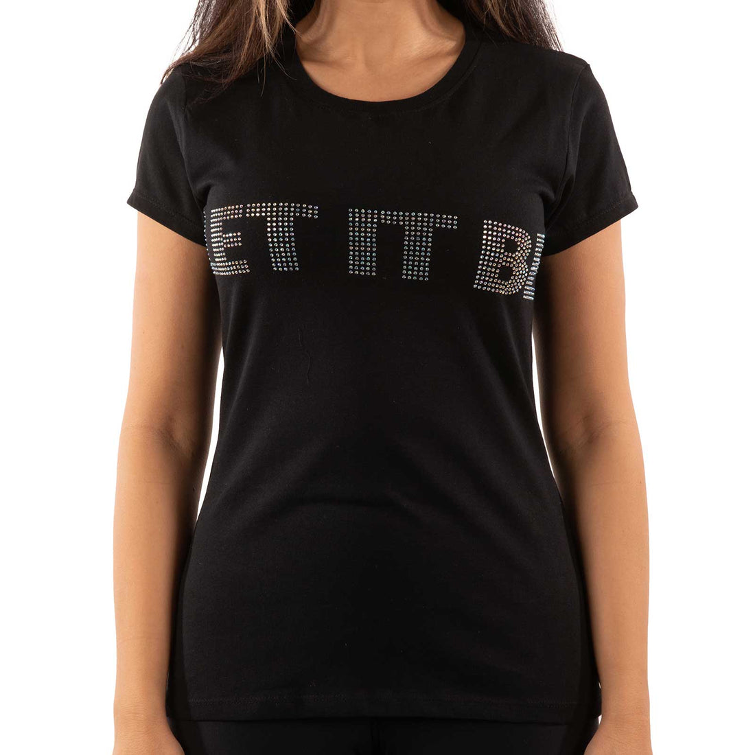 The Beatles Ladies Embellished T-Shirt: Let It Be (Diamante)