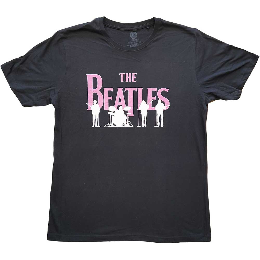 The Beatles Unisex Hi-Build T-Shirt: Band Silhouettes (Puff Print)
