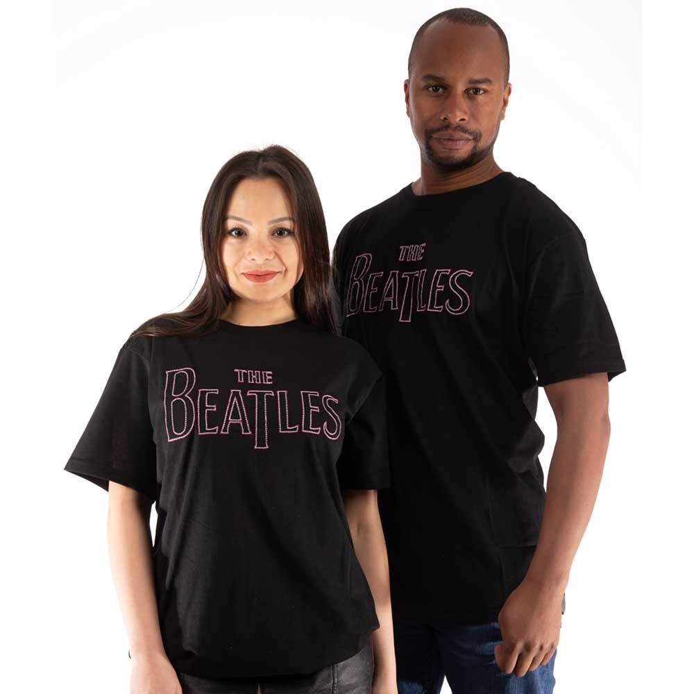 The Beatles Unisex T-Shirt: Drop T Logo (Embroidered)