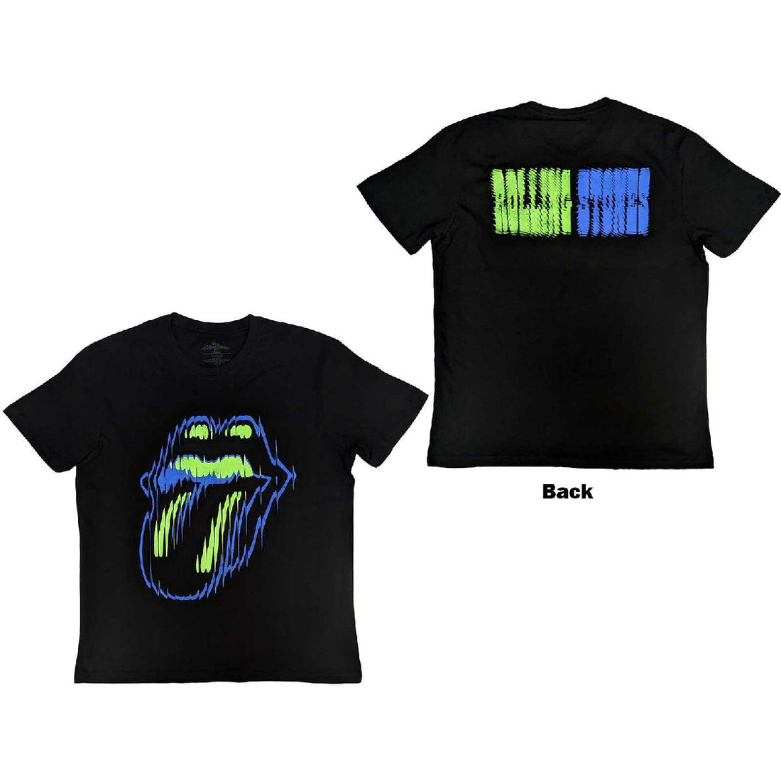 The Rolling Stones Unisex T-Shirt: Distorted Tongue (Back Print)