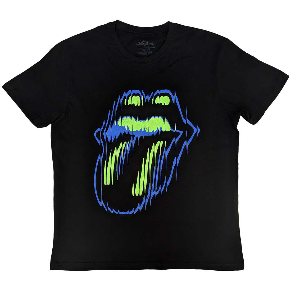 The Rolling Stones Unisex T-Shirt: Distorted Tongue (Back Print)