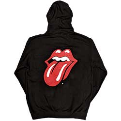 The Rolling Stones Unisex Zipped Hoodie: Classic Tongue (Back Print)