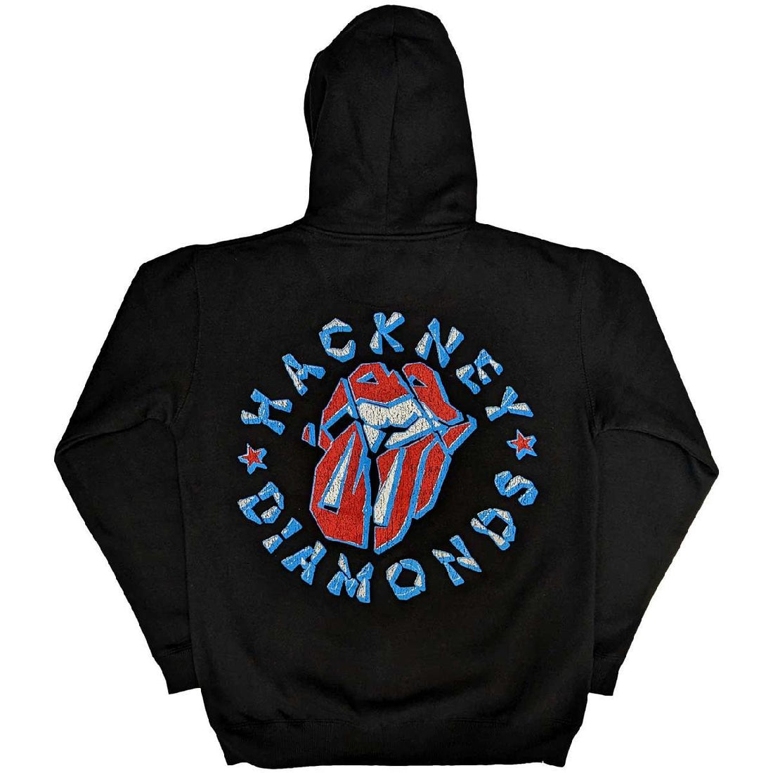 The Rolling Stones Unisex Zipped Hoodie: Hackney Diamonds Stars (Back Print)