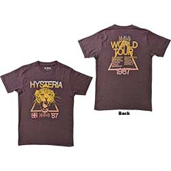 Def Leppard Unisex T-Shirt: Hysteria World Tour (Back Print)