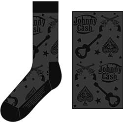 Johnny Cash Unisex Ankle Socks: Guitars 'n Guns (UK Size 7 - 11)
