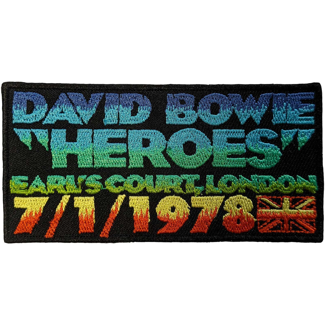David Bowie Standard Woven Patch: Heroes Earls Court