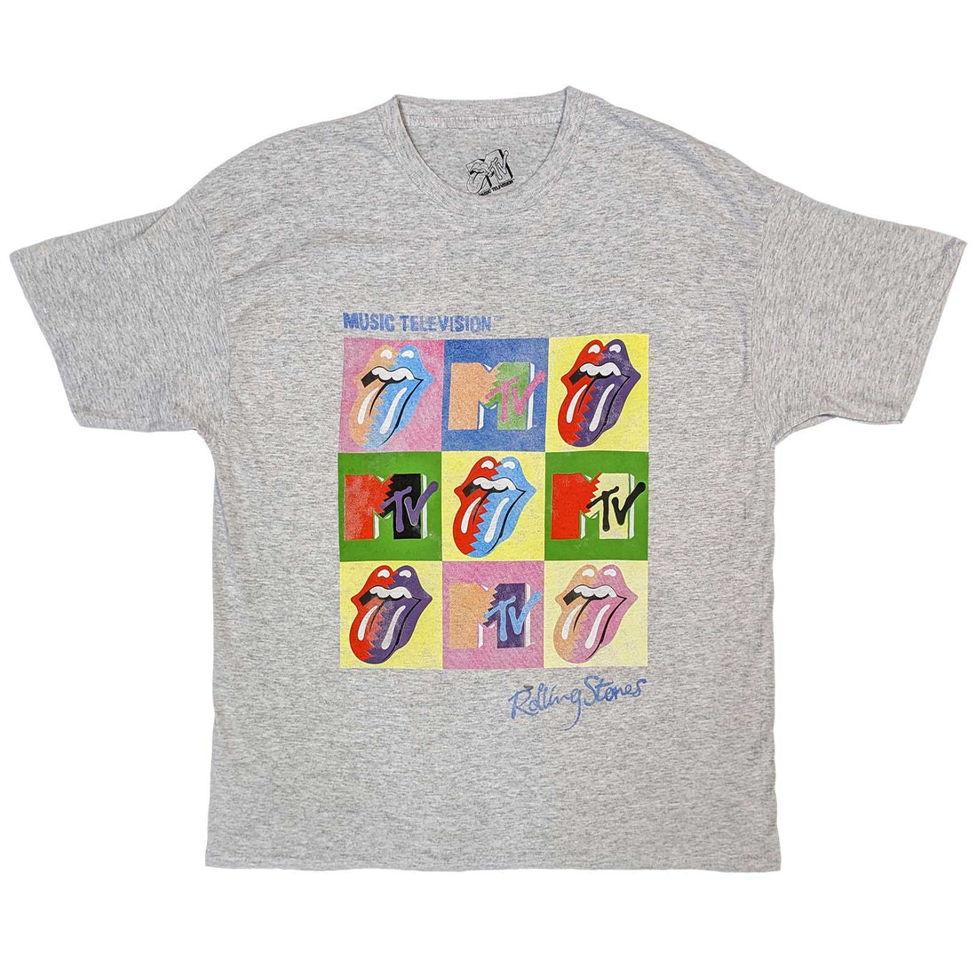 MTV Unisex T-Shirt: Rolling Stones Warhol Squares