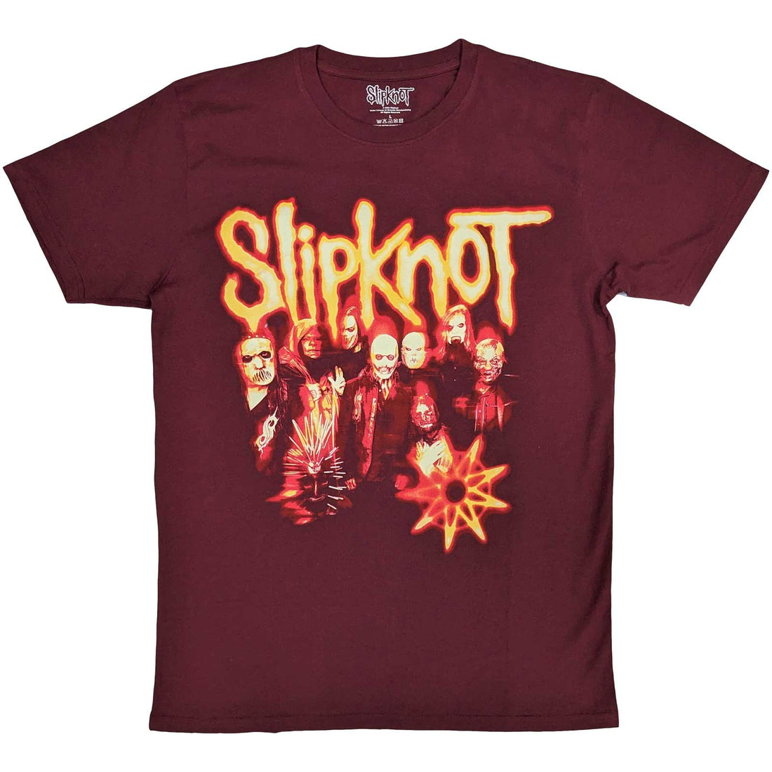 Slipknot Unisex T-Shirt: The End So Far Group Photo Tribal S Nonogram (Back Print)