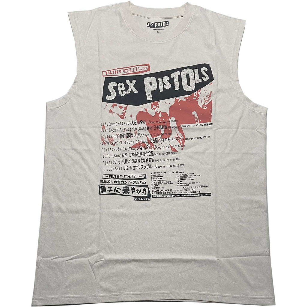 The Sex Pistols Unisex Embellished Vest T-Shirt: Filthy Lucre 