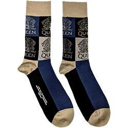 Queen Unisex Ankle Socks: Crest Blocks (UK Size 7 - 11)