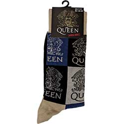 Queen Unisex Ankle Socks: Crest Blocks (UK Size 7 - 11)