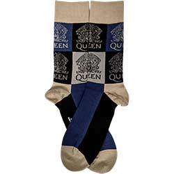 Queen Unisex Ankle Socks: Crest Blocks (UK Size 7 - 11)