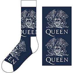 Queen Unisex Ankle Socks: White Crests (UK Size 7 - 11)