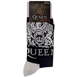 Queen Unisex Ankle Socks: White Crests (UK Size 7 - 11)