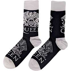 Queen Unisex Ankle Socks: White Crests (UK Size 7 - 11)