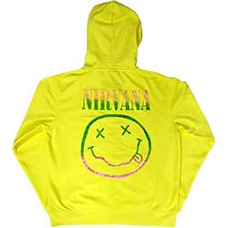 Nirvana Unisex Zipped Hoodie: Sorbet Ray Smiley (Back Print)