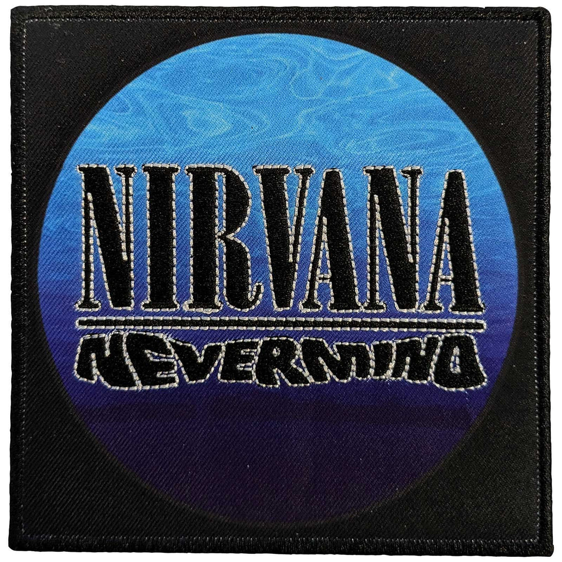 Nirvana Standard Printed Patch: Nevermind Wavy Logo