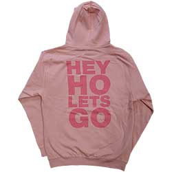 Ramones Unisex Pullover Hoodie: Pink Hey Ho Seal (Back Print)