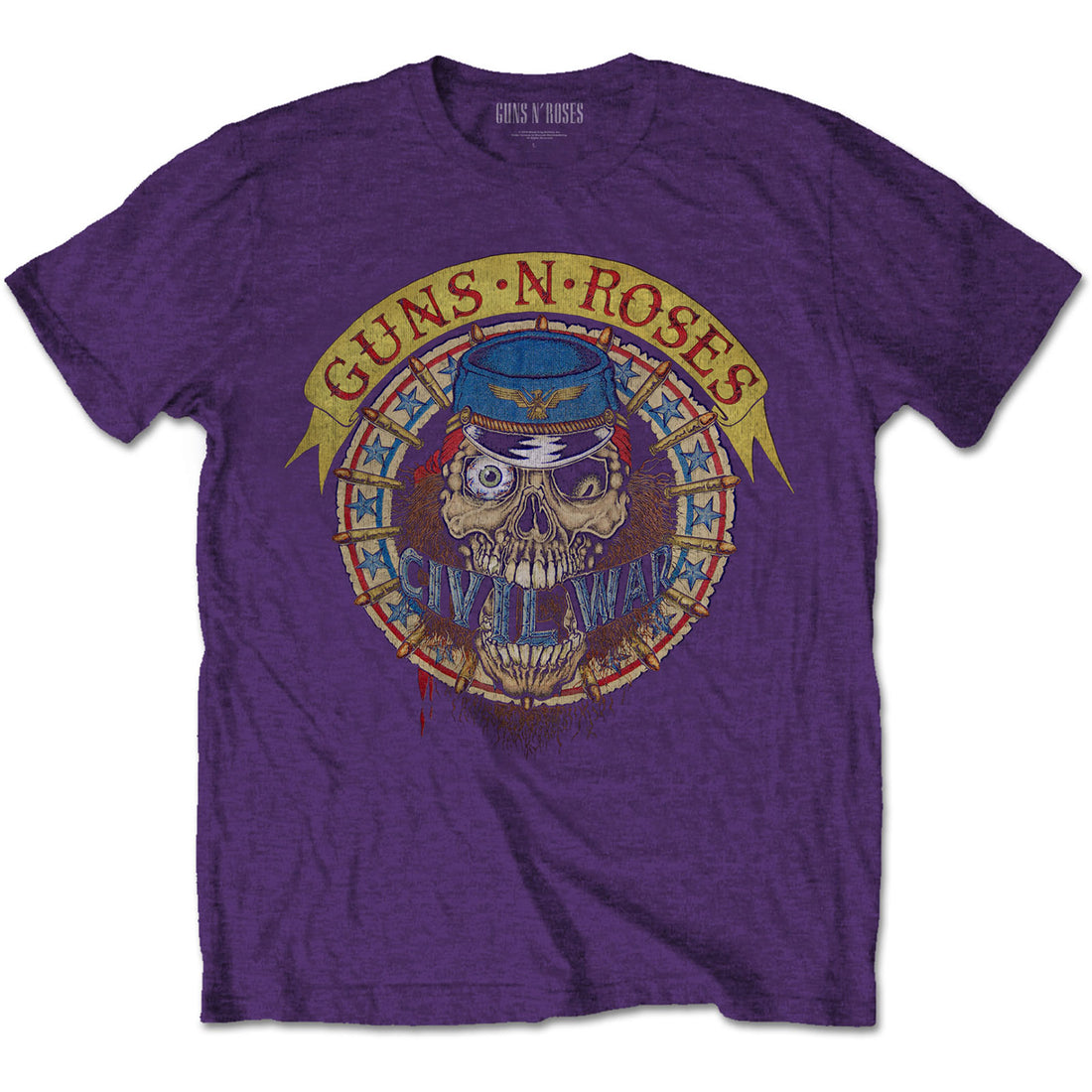 Guns N' Roses Unisex T-Shirt: Skull Circle (Back Print)