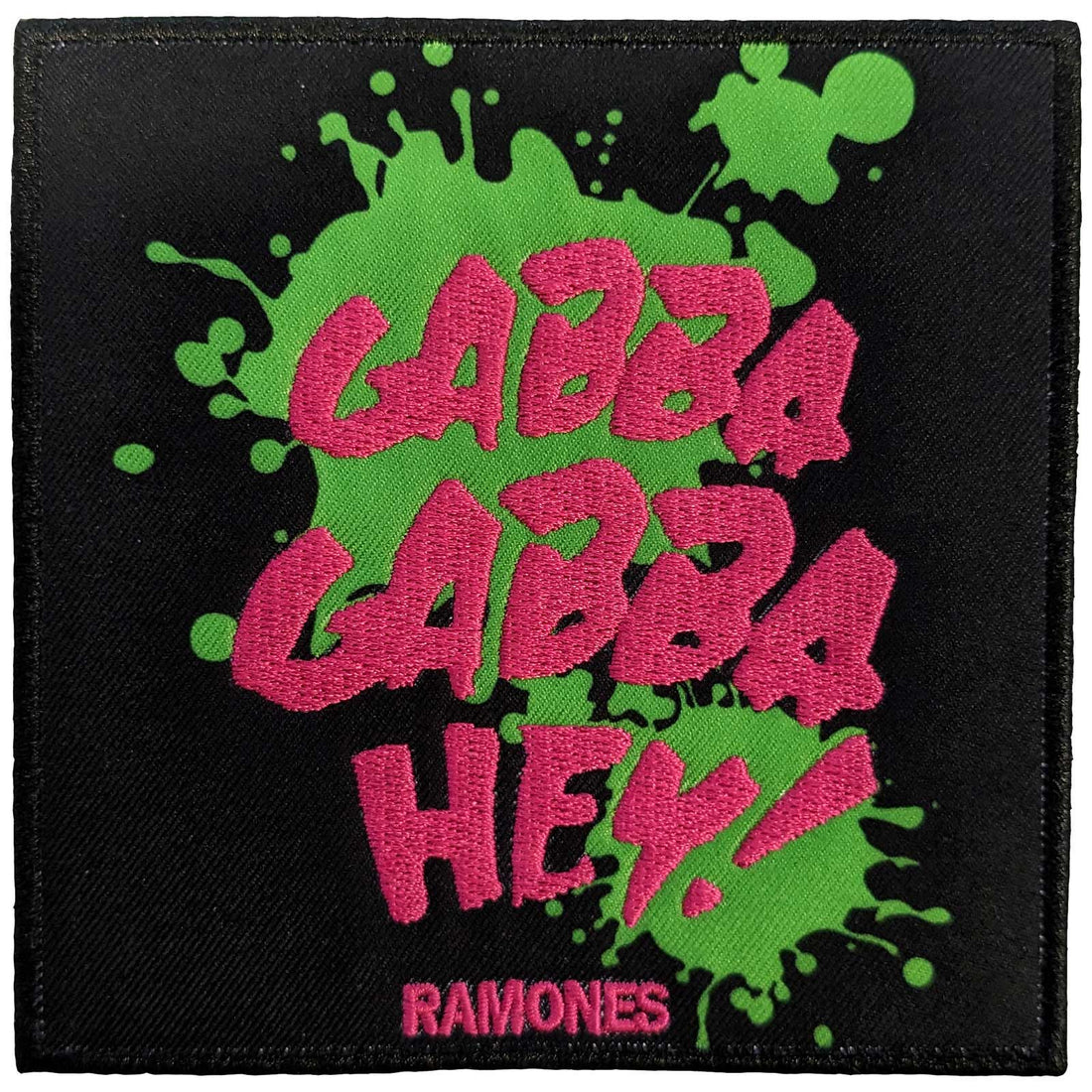 Ramones Standard Woven Patc: Gabba Gabba, Hey
