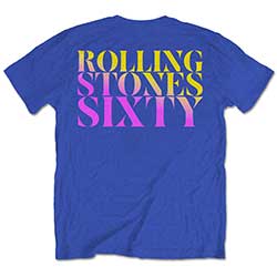 The Rolling Stones Unisex T-Shirt: Sixty Gradient Text (Back Print)