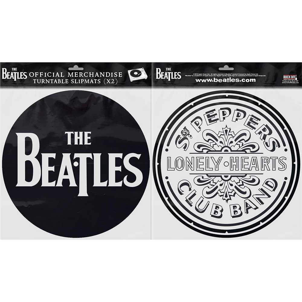 The Beatles Turntable Slipmat Set: Drop T Logo & Sgt Pepper Drum