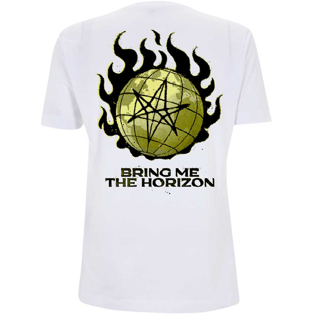Bring Me The Horizon Unisex T-Shirt: Globe (Back Print)