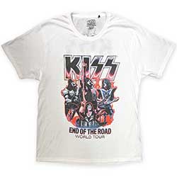 KISS Unisex T-Shirt: End Of The Road Band Playing (Back Print)